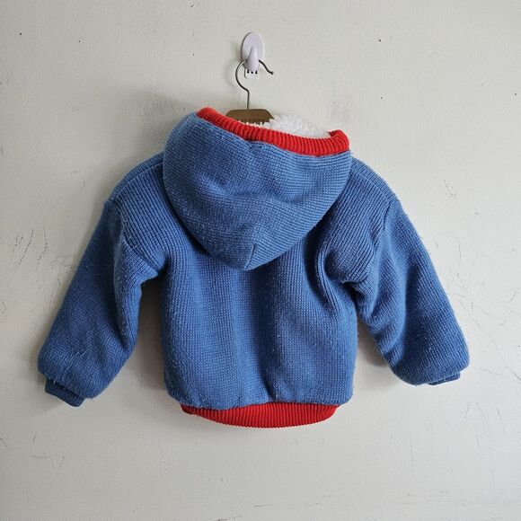Vintage A Tiny Tots Original Baby Kintted Sky Airplane Sherpa Jacket Size 4T - Picture 9 of 9